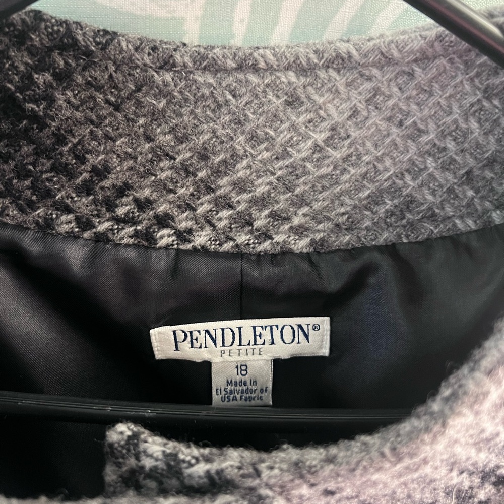 Pendleton Petite Wool Jacket | Gray Plaid | Size … - image 3